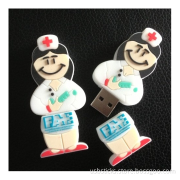 rubber nurse usb pen drive as promotional gift